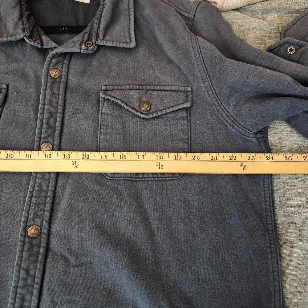 American Giant Men's Sz L Button Shirt Jacket Blue Workwear Cotton USA Made - Picture 8 of 9